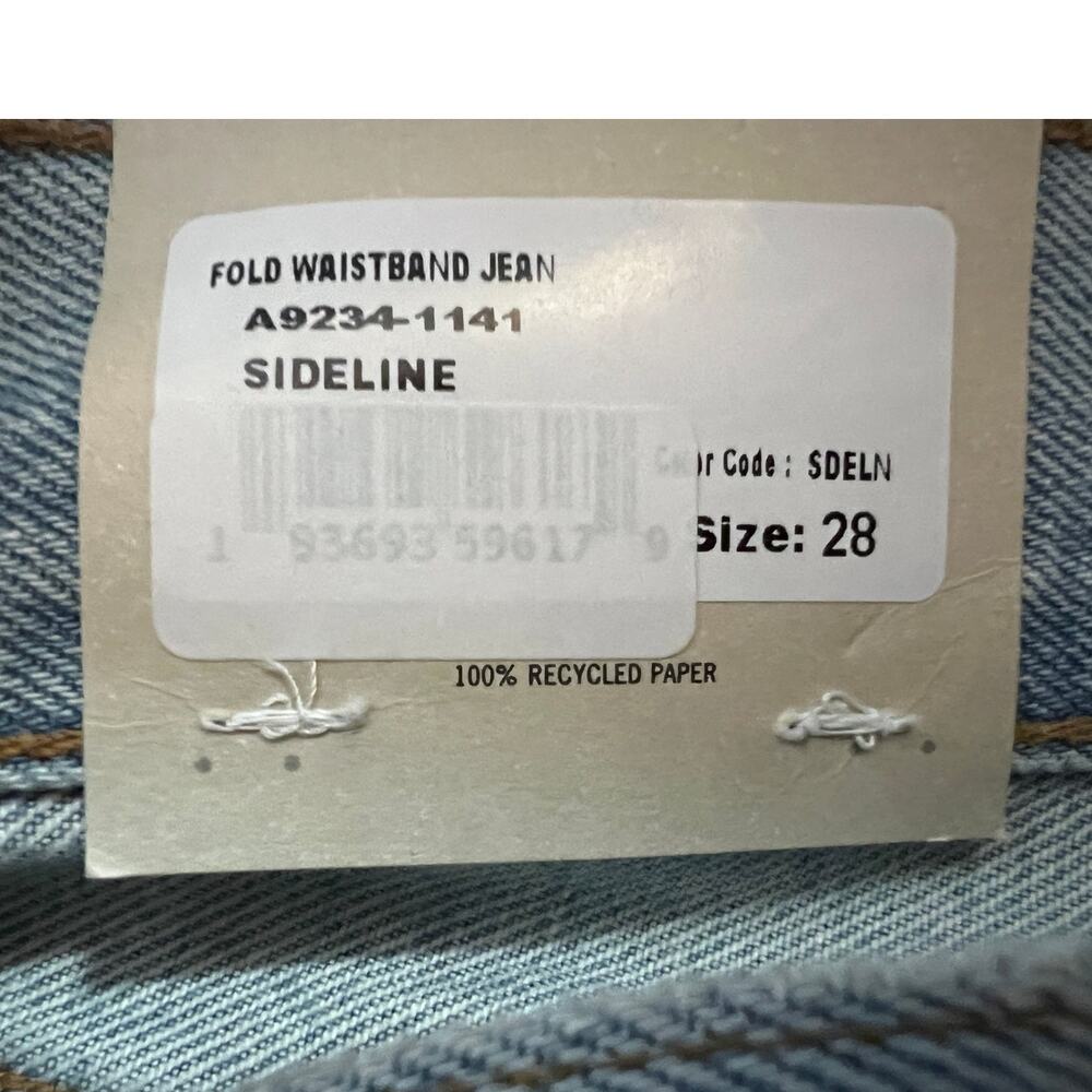 AGOLDE WOMENS 28 FOLDED WAISTBAND HIGH RISE ANKLE WIDE JEANS SIDELINE BLUE NEW - Picture 13 of 14